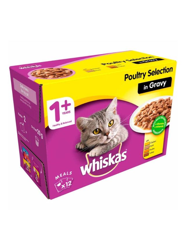 Whiskas 1+ – Poultry Selection In Gravy 12pk