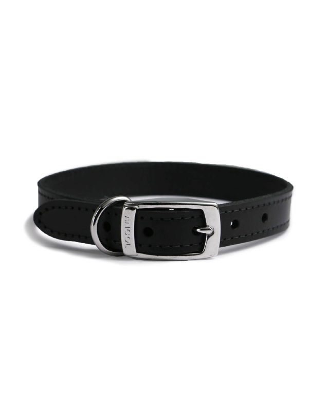 Ancol Classic Black Leather Collar