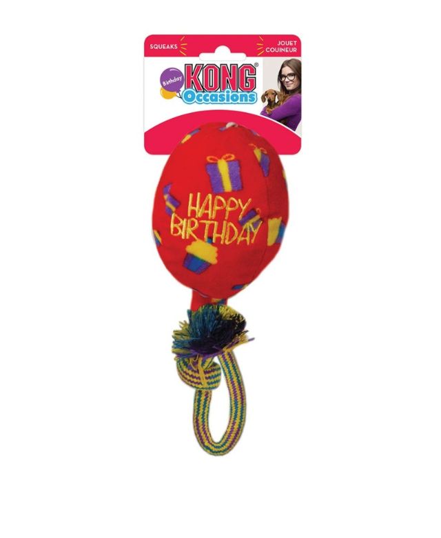 KONG Occasions Birthday Balloon Red – Medium