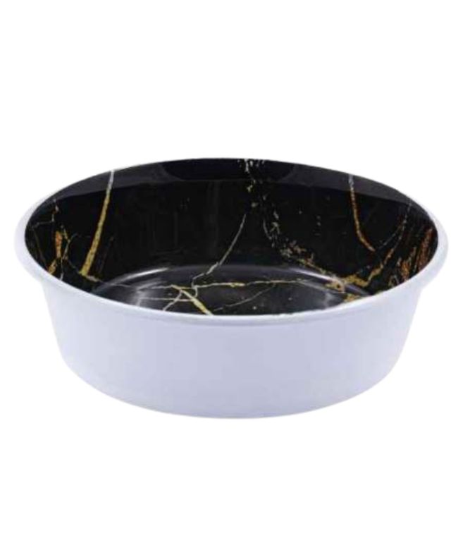 Premium Ceramic Coated Bowl – Black & Gold Marble Design
