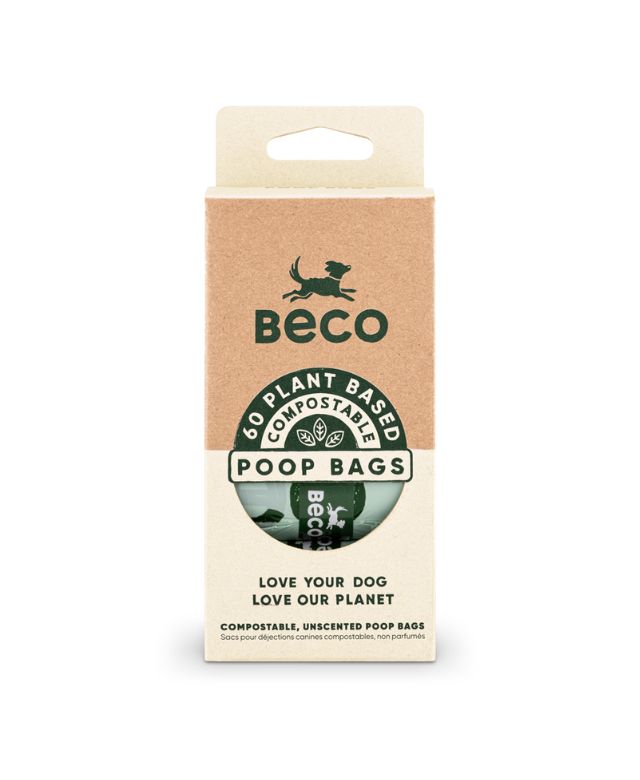 Beco Unscented Compostable Poop Bags 4x15pk