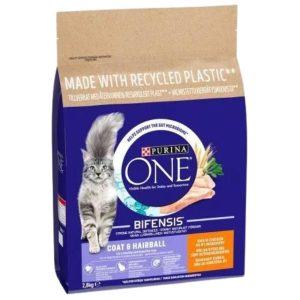 Purina ONE Coat & Hairball Chicken & Whole Grains Dry Cat Food 2.8kg - 8445290067777