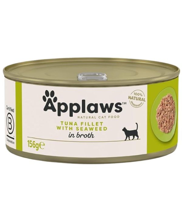 Applaws Natural Cat Food, Tuna Fillet and Seaweed Tin - 156g - 5060122490436