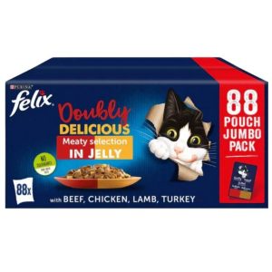 Felix Doubly Delicious Mixed Wet Cat Food Pouches 88 x 100g - 7613035971707