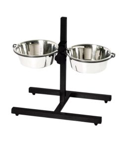 Nobby Dog-foodbar with 2 Stainless Steel Bowls -21cm to 27cm