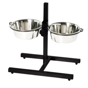 Nobby Dog-foodbar with 2 Stainless Steel Bowls -21cm to 27cm