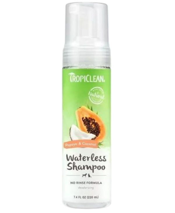 Tropiclean Dog Grooming Waterless Shampoo Papaya & Coconut No Rinse - 220ml - 645095869080