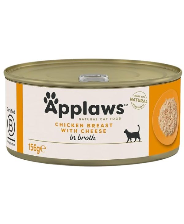 Applaws Natural Cat Food, Chicken with Cheese Tin - 156g - 5060122490214