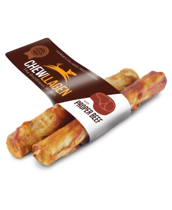 Chewllagen Beef Med Roll Dog Chew 2pk x 35g - 742174711527