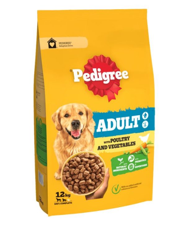 PEDIGREE Dry Complete Adult Dog Food with Poultry & Vegetables - 12kg - 4008429163562