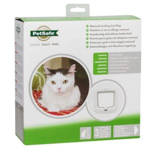 PetSafe Manual-Locking Cat Flap White - 729849167322