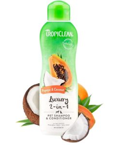 TropiClean Dog and Cat Shampoo & Conditioner, Papaya & Coconut 592ml - 645095202184