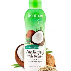 Tropiclean Oatmeal & Tea Tree Medicated Dog Shampoo - 592ml - 645095202160