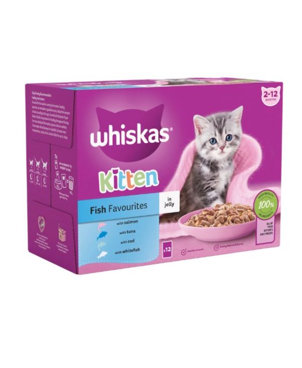 Whiskas Kitten 2-12 Months Fish Jelly - 12 x 85g Pouches - 5000166157476