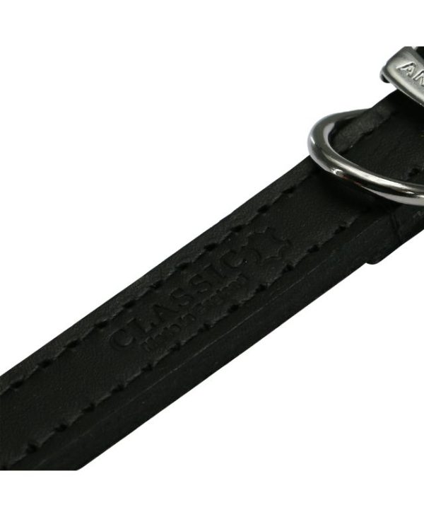 Ancol Classic Leather Collar Black 20-26cm Size 1 strap - 5016646100115