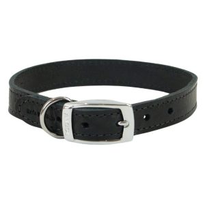 Ancol Classic Leather Collar Black 45-54cm Size 6- 5016646100610