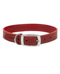 Ancol Classic Leather Collar Red 45-54cm Size 6- 5016646100627