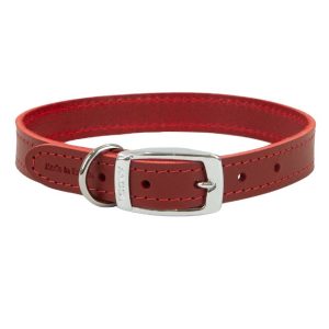 Ancol Classic Leather Collar Red 45-54cm Size 6- 5016646100627