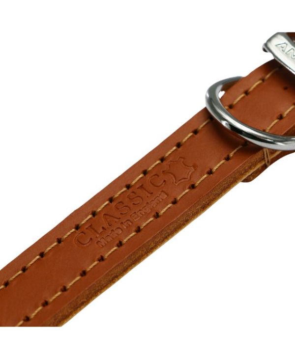 Ancol Classic Leather Collar Tan 26-31cm Size 2 strap - 5016646010025