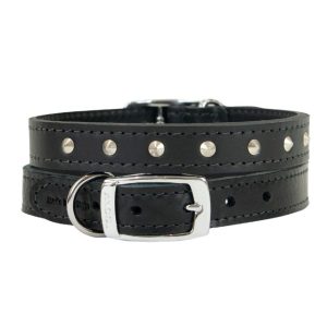 Ancol Heritage Leather Stud Collar Black 26-31cm Size 2- 5016646102119