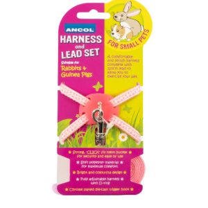 Ancol Rabbit and Guinea-Pig Harness Set Pink- 5016646164056