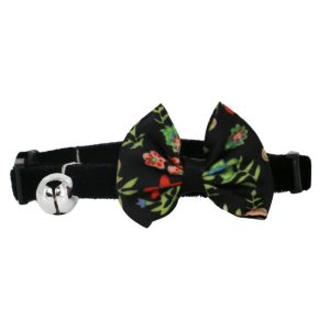 Ancol Vintage Bow Safety Cat Collar Black- 5016646670915