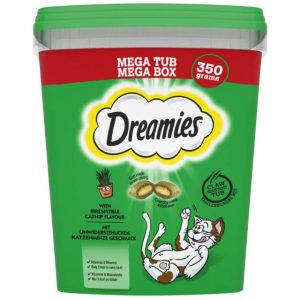 Dreamies Catnip Cat Treats Mega Tub Cat Biscuits - 350g - 4008429161230