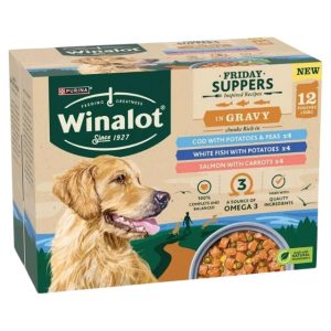 Winalot Adult Friday Supper White Fish in Gravy Dog Food Pouches - 12 x 100g - 8445291094710