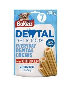 BAKERS Dental Delicious Chicken Medium Breed Dog Chews 200g - 7613032717629