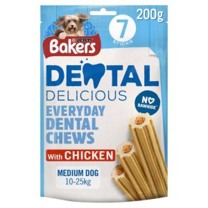 BAKERS Dental Delicious Chicken Medium Breed Dog Chews 200g - 7613032717629