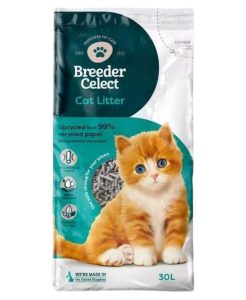 Breeder Celect Recycled Paper Cat Litter - 30L - 5060223390024