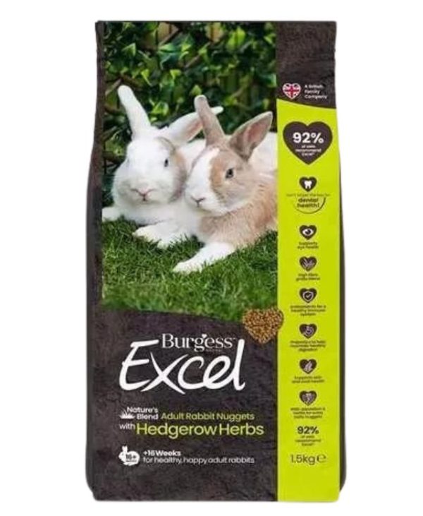 Burgess Excel Nature’s Blend Adult Rabbit Nuggets - 1.5kg - 5023861121016