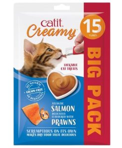 CATIT CREAMY TREATS SALMON & PRAWN 15PK - 022517444573