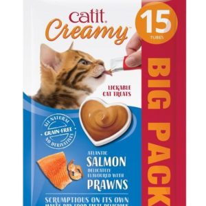 CATIT CREAMY TREATS SALMON & PRAWN 15PK - 022517444573