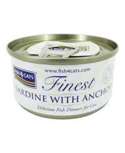 Fish 4 Cats Sardine and Anchovy Cat Food Tin - 70g - 5056008806866