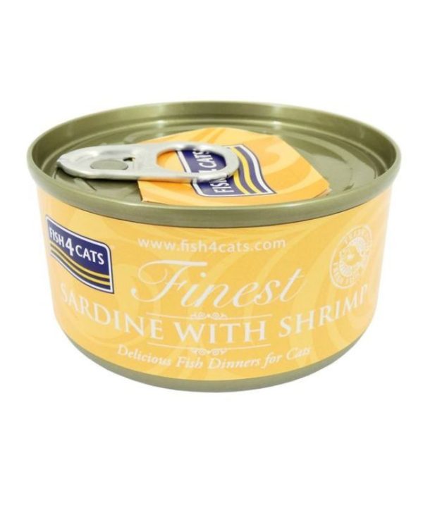 Fish 4 Cats Sardine and Shrimp Cat Food Tin - 70g - 5056008806903