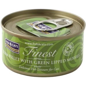 Fish 4 Cats Tuna and Green Lipped Mussels Cat Food Tin - 70g - 5060084829633