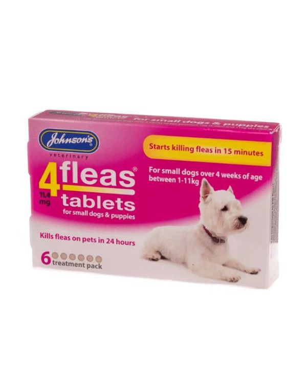 Johnson's 4 Fleas Tablets Small Dog & Puppy Flea Treatment 6 - Pack - 5000476040840