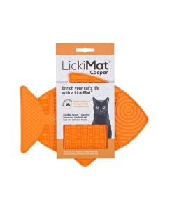 Lickimat Casper Cat Treat Mat Orange - 16cm - 9349785000692