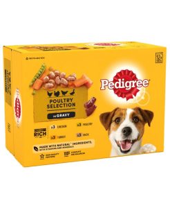 Pedigree Mixed Flavours in Gravy Adult Dog Wet Food Pouches 12 x 100g - 4770608261245