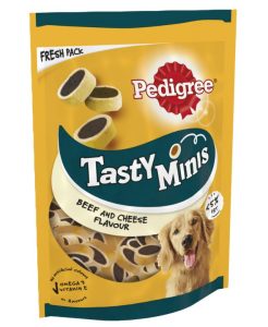 Pedigree Tasty Minis Adult Dog Treats Cheese & Beef Nibbles -140g - 5998749125649