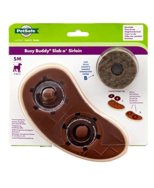 PetSafe Busy Buddy Slab o’ Sirloin Treat Ring Dog Toy - Small_Medium - 729849173217