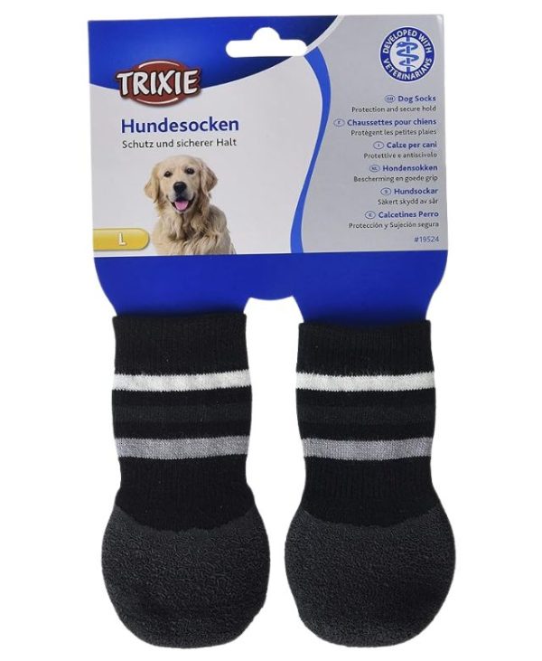 Trixie Black Non-Slip Dog Socks (2pk)