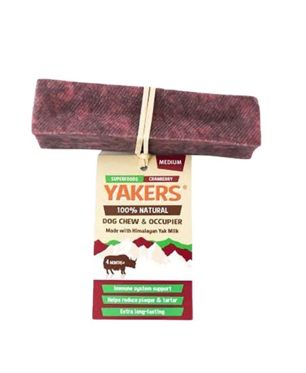 Yakers Himalayan Yak Milk Dog Chew Cranberry - Medium - 5025716019332