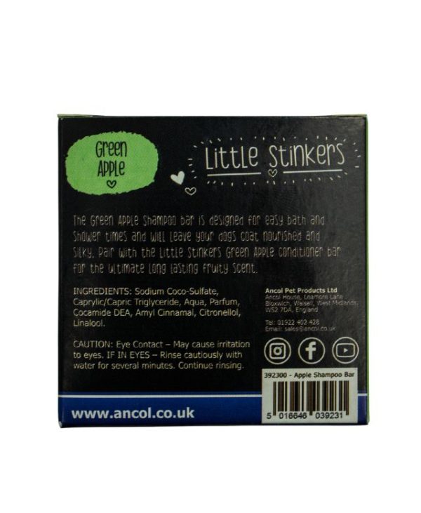 Ancol Little Stinkers Green Apple Shampoo Bar - 50g