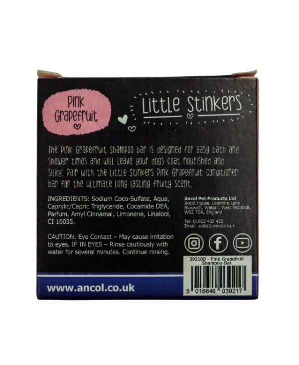 Ancol Little Stinkers Pink Grapefruit Shampoo Bar - 50g