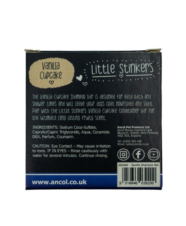 Ancol Little Stinkers Vanilla Cupcake Shampoo Bar - 50g