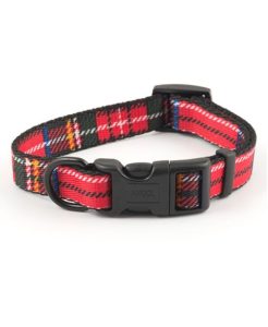 Ancol Tartan Adjustable Collar Red (20-30cm) - Size 1-2 - 5016646691224