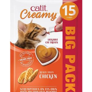 Catit Creamy Chicken Lickable Cat Treats - 15 Pack