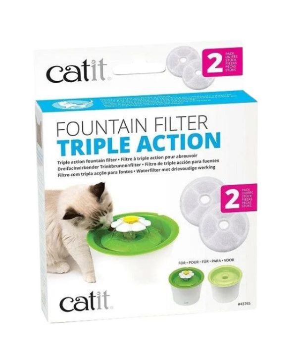 Catit Fountain Filter Triple Action - 2 Pack